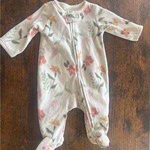 Carter's Floral Print Footie - Pink, Yellow, Green